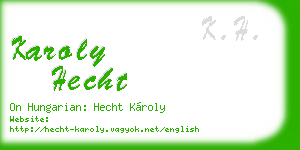 karoly hecht business card