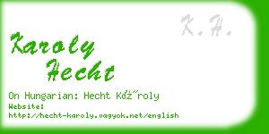karoly hecht business card